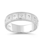 MEN'S BAND 0.10CT ROUND DIAMOND 14K WHITE GOLD 2 322160W