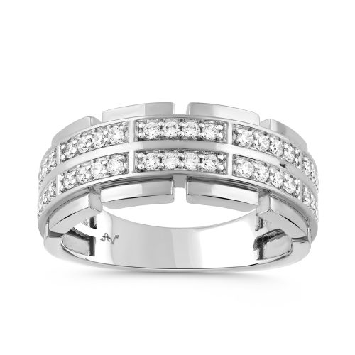 MEN'S BAND 0.50CT ROUND DIAMOND 14K WHITE GOLD 1 328109W