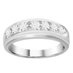 MEN'S BAND 1.00CT ROUND DIAMOND 14K WHITE GOLD 2 65839W