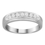 MEN'S BAND 0.33CT ROUND DIAMOND 10K WHITE GOLD 2 73855W