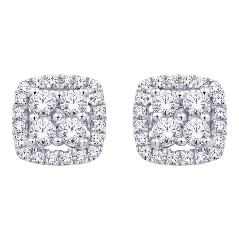 14K White Gold 1/5 Ct.Tw.Diamond Stud Earrings - Image 1
