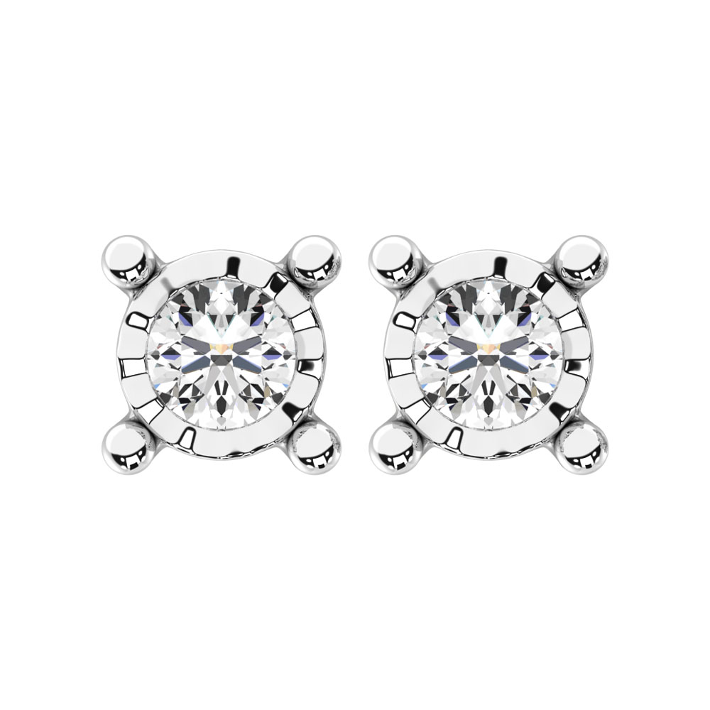 Diamond 1/6 Ct.Tw. Solitaire Stud Earrings in 14K White Gold - Image 1