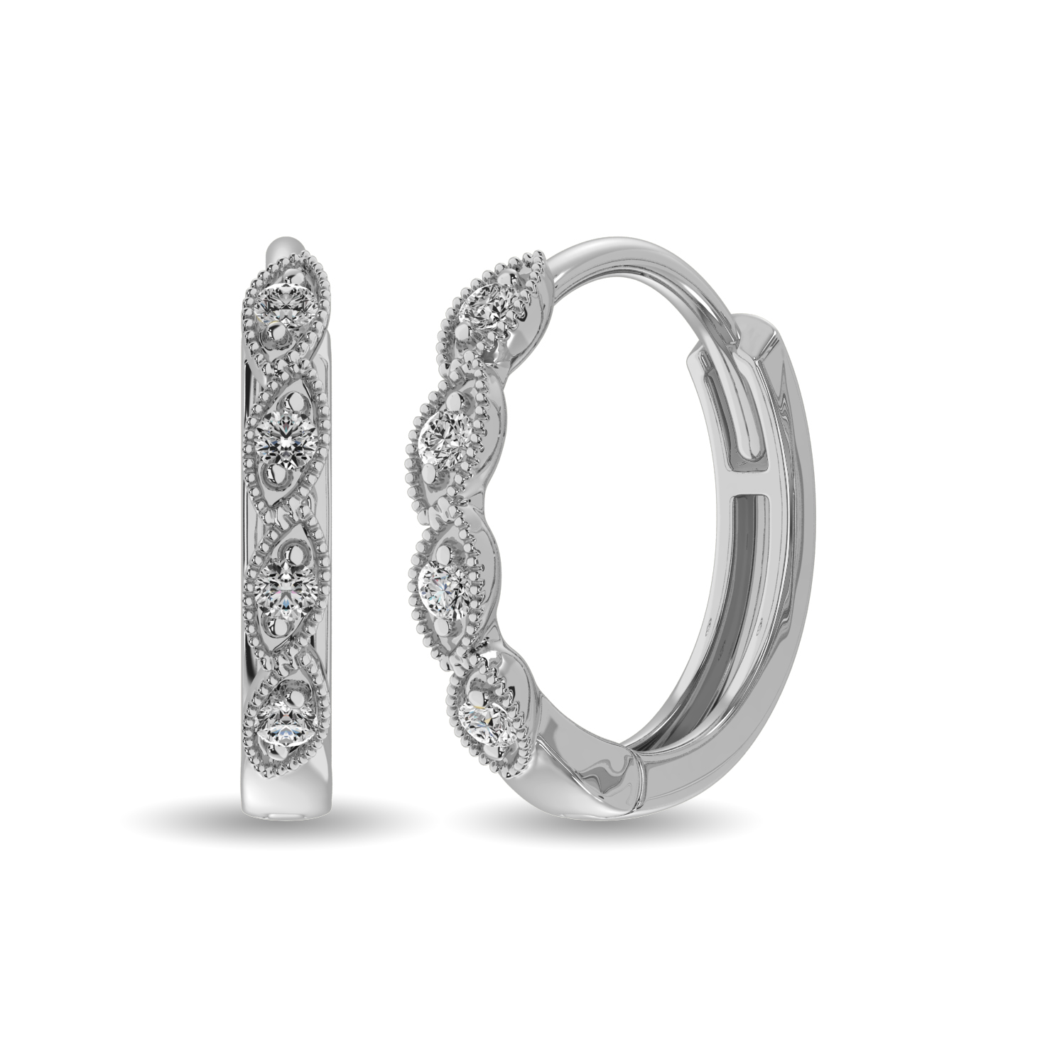 Diamond 1/20 Ct.Tw. Fashion Earrings in 14K White Gold - Image 1