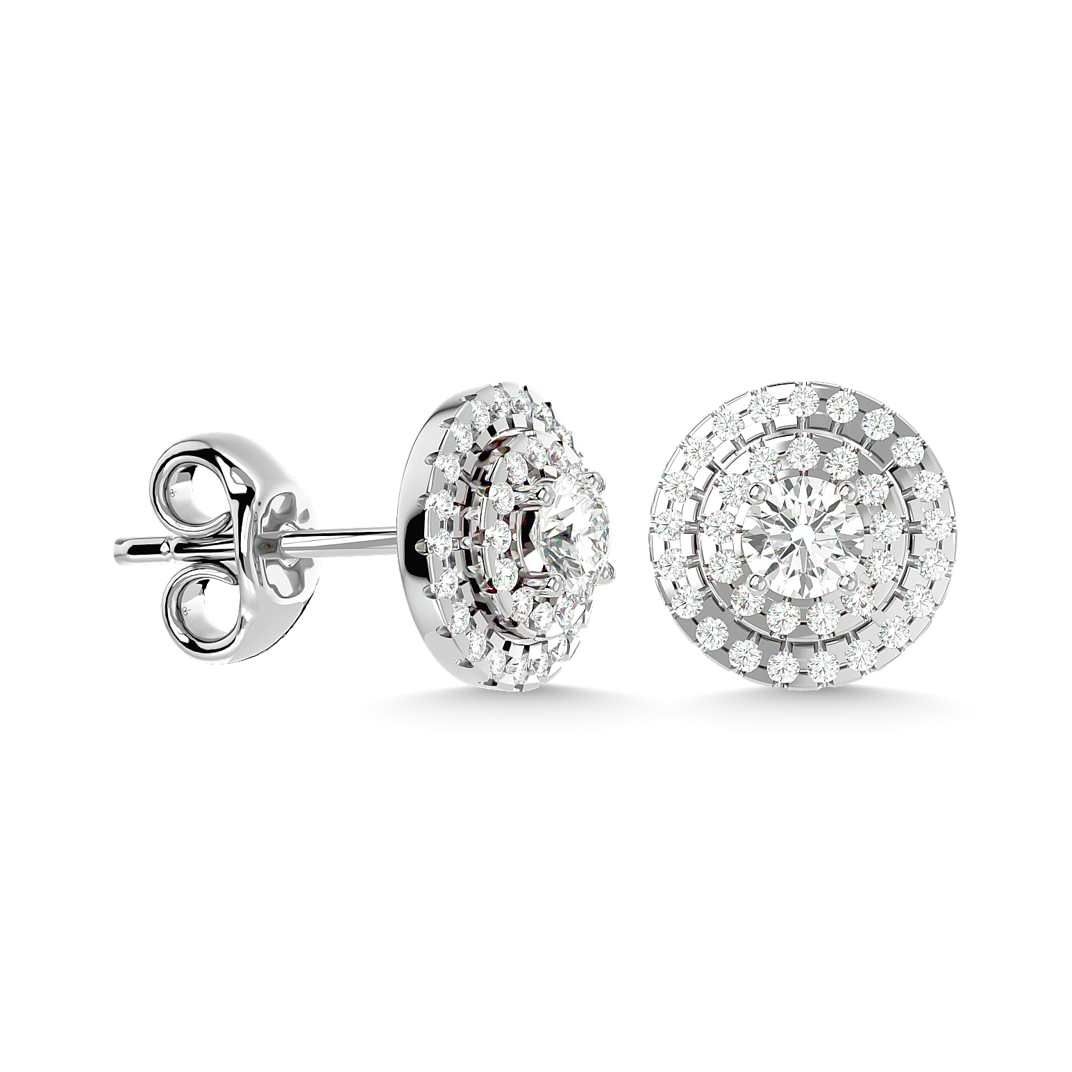 Diamond 9/10 ct tw Fashion Earrings in 14K White Gold - Image 1
