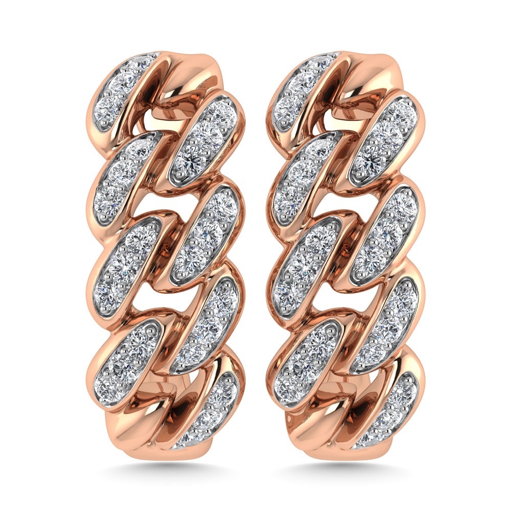 Diamond 1/5 Ct.Tw. J Earrings in 14K Rose Gold - Image 1