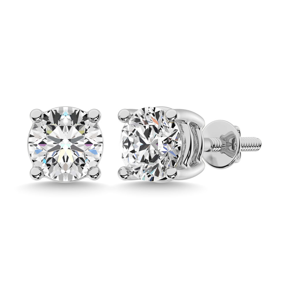 14K White Gold 2/3 Ct.Tw. Premium Diamond Stud Earrings - Image 1