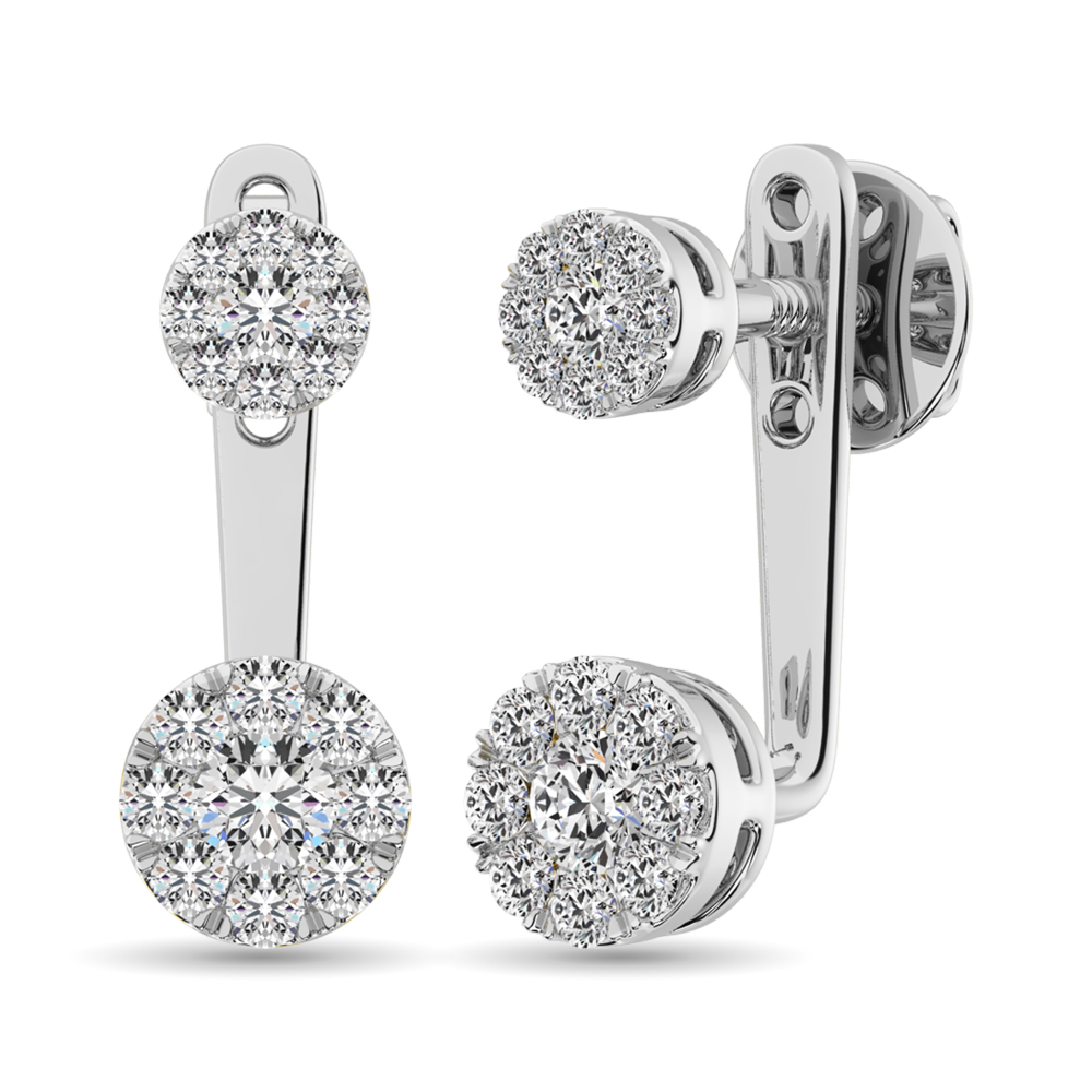 Diamond 1/2.Tw. Fashion Earrings in 10K White Gold - Image 1
