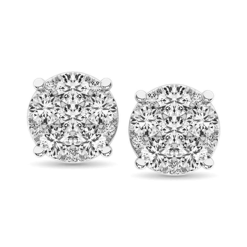Diamond 1 Ct.Tw. Fashion Earrings in 10K White Gold - Image 1