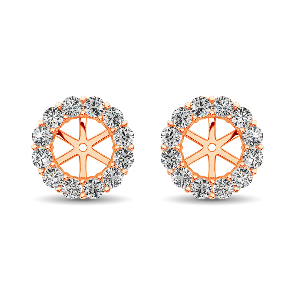 14K Rose Gold Diamond 1/3 Ct.Tw. Earrings Jacket - Image 1