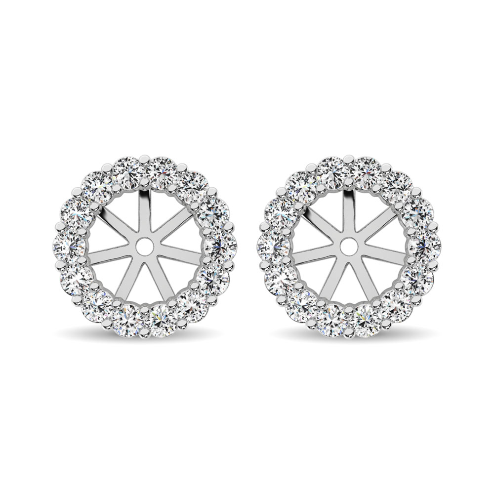 14K White Gold Diamond 2/5 Ct.Tw. Earrings Jacket - Image 1