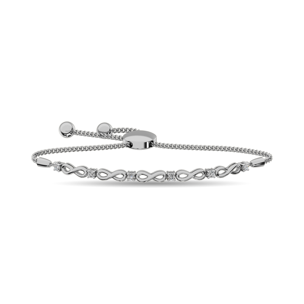 Diamond Infinity Bracelet 1/50 ct tw in Sterling Silver - Image 1