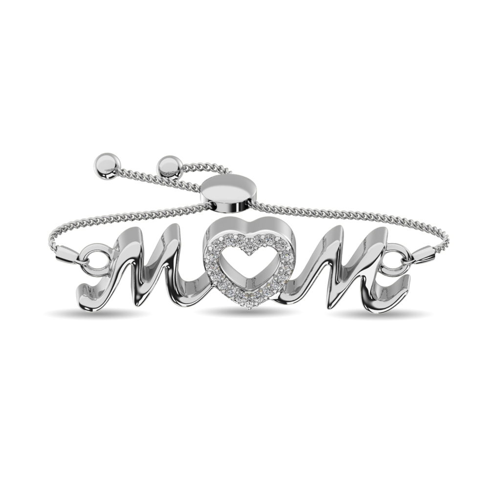 Diamond Mom Bracelet 1/10 ct tw in Sterling Silver - Image 1