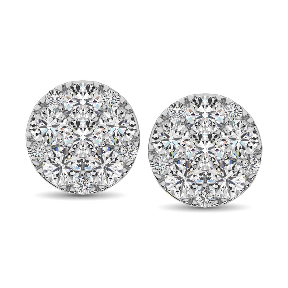 Diamond Stud Earrings 1/3 ct tw Round-cut in 10K White Gold - Image 1