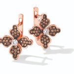 Le Vian Chocolatier® Earrings featuring 1/8 cts. Vanilla Diamonds®, 1/3 cts. Chocolate Diamonds® set in 14K Strawberry Gold®