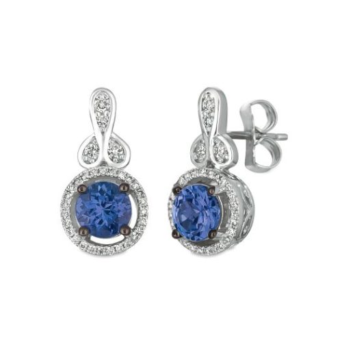Le Vian® Earrings featuring 7/8 cts. Blueberry Tanzanite®, 1/5 cts. Vanilla Diamonds® set in 14K Vanilla Gold® 1 TRKT2026