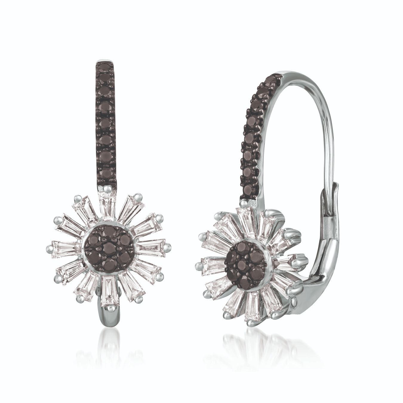 Le Vian Exotics® Earrings featuring 5/8 cts. Vanilla Diamonds®, 1/4 cts. Black Diamonds set in 14K Vanilla Gold® - Image 1