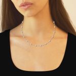 4.00 CTTW Beautiful Diamonds by the Yard Necklace set in round brilliant cut lab-grown diamonds that are bezel set on a chain by stations along the chain. - Image 4