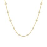 4.00 CTTW Beautiful Diamonds by the Yard Necklace set in round brilliant cut lab-grown diamonds that are bezel set on a chain by stations along the chain. - Image 5