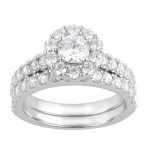 2.00 CTTW Beautiful Halo Bridal Ring with 0.50 ct Round Center Stone