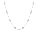 2.00 CTTW Beautiful Diamonds by the Yard Necklace set in round brilliant cut lab-grown diamonds that are bezel set on a chain by stations along the chain. - Image 2