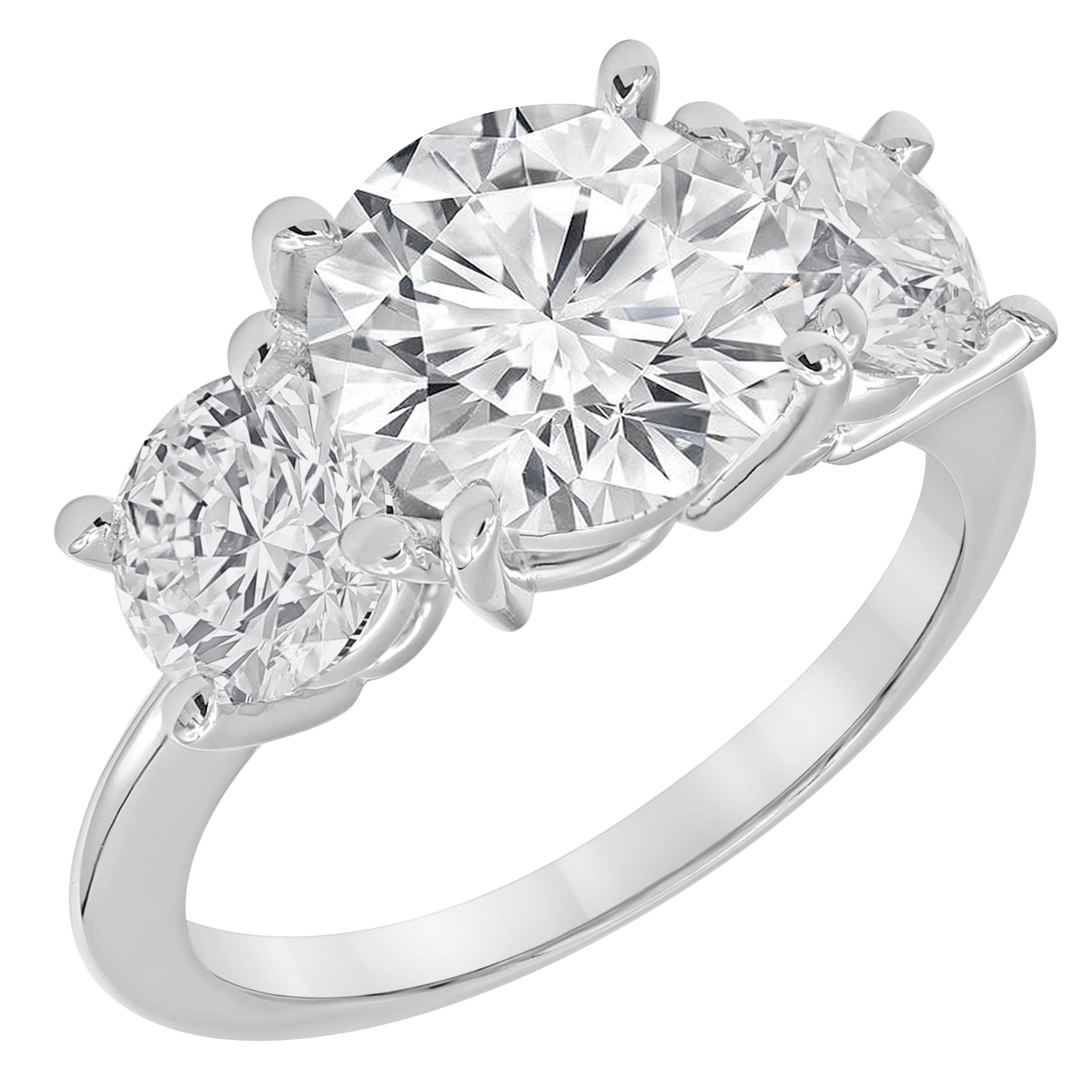 3.00 CTTW Gorgeous 3 stone Ring with 1.50 ct Round Center Stone - Image 1