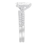 4.50 CTTW Hidden Halo Bridal Ring with 4.00 center Pear - Image 2