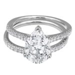 4.50 CTTW Hidden Halo Bridal Ring with 4.00 center Pear - Image 4