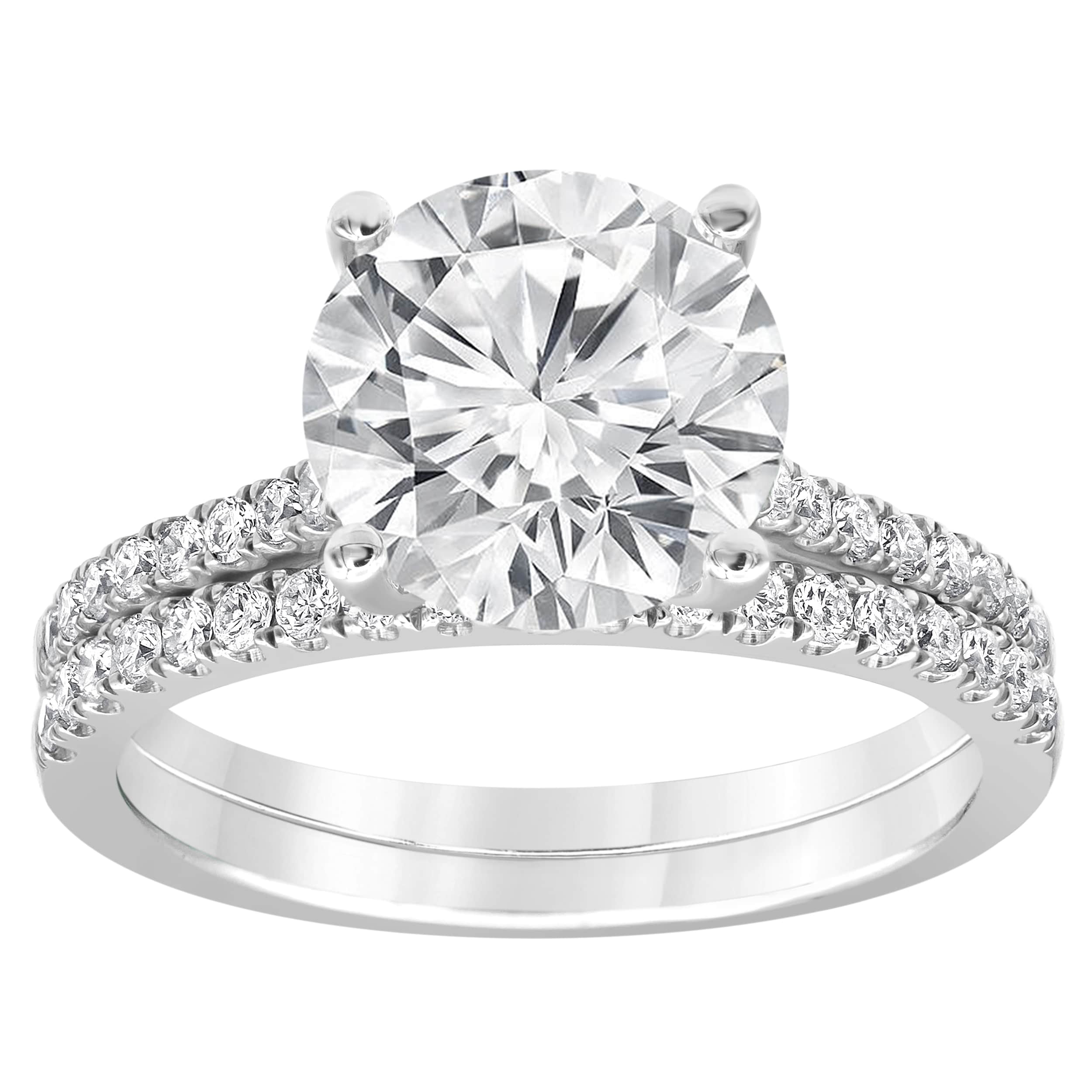 5.50 CTTW Hidden Halo Bridal Ring with 5.00 center Round (Copy) - Image 1