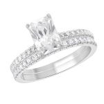 5.50 CTTW Hidden Halo Bridal Ring with 5.00 center Radiant - Image 2