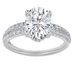 3.00 CTTW Beautiful Hidden Halo Bridal Ring with 2.50 ct Oval Center Stone