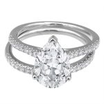 3.00 CTTW Beautiful Hidden Halo Bridal Ring with 2.50 ct Pear Center Stone - Image 4