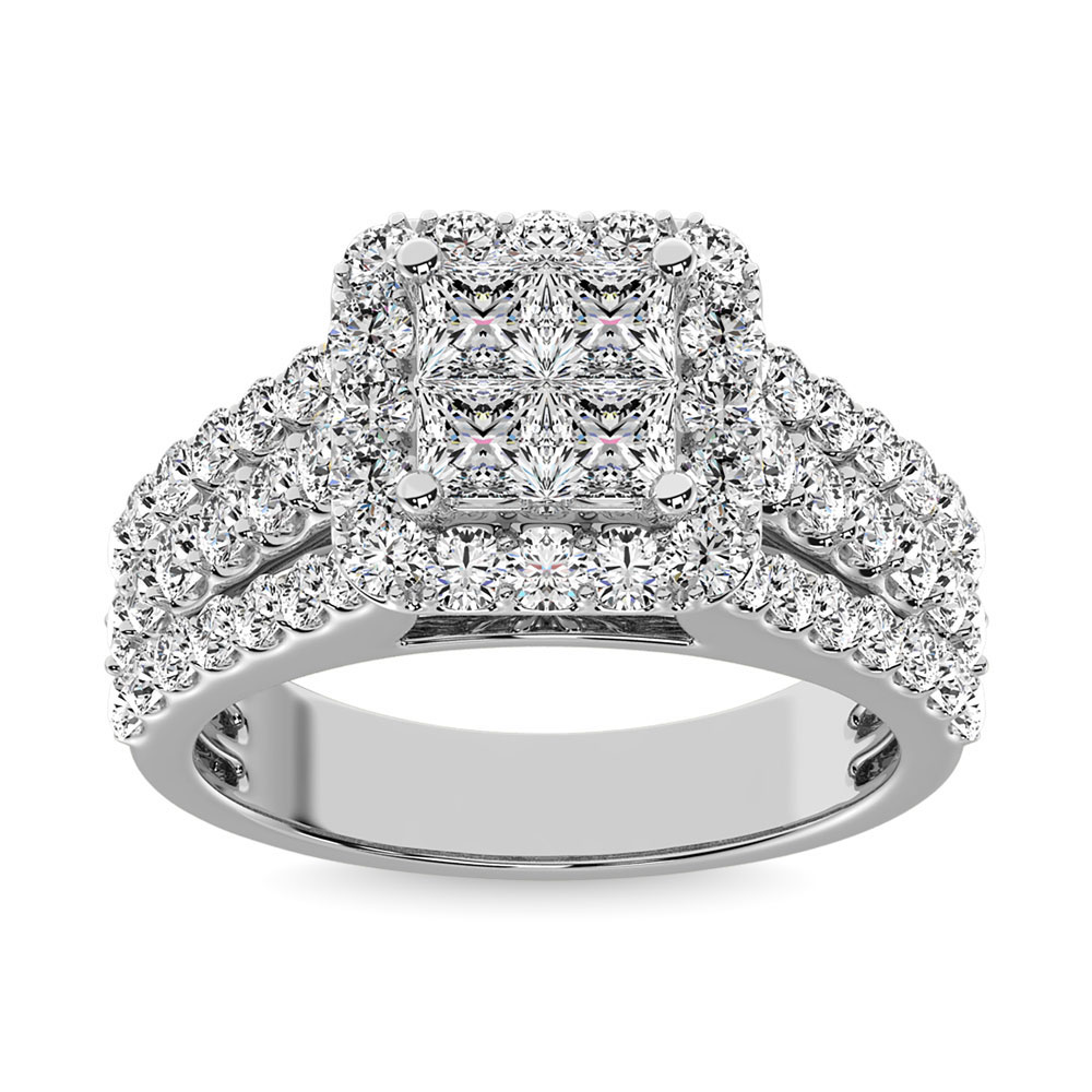 14K White Gold 2 Ct.Tw.Diamond Engagement Ring - Image 1