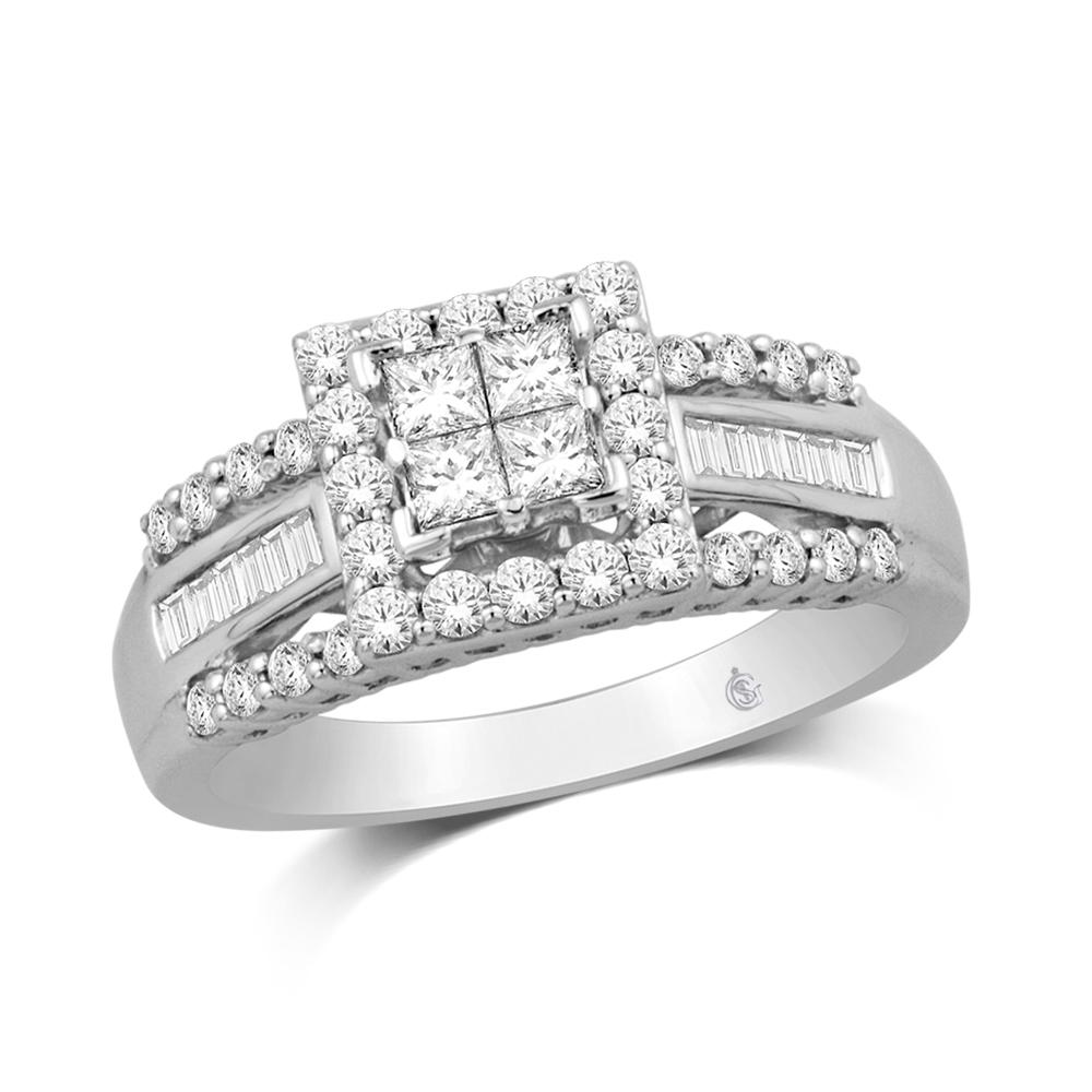 10K White Gold 1 Ct.Tw. Diamond Engagement Ring - Image 1