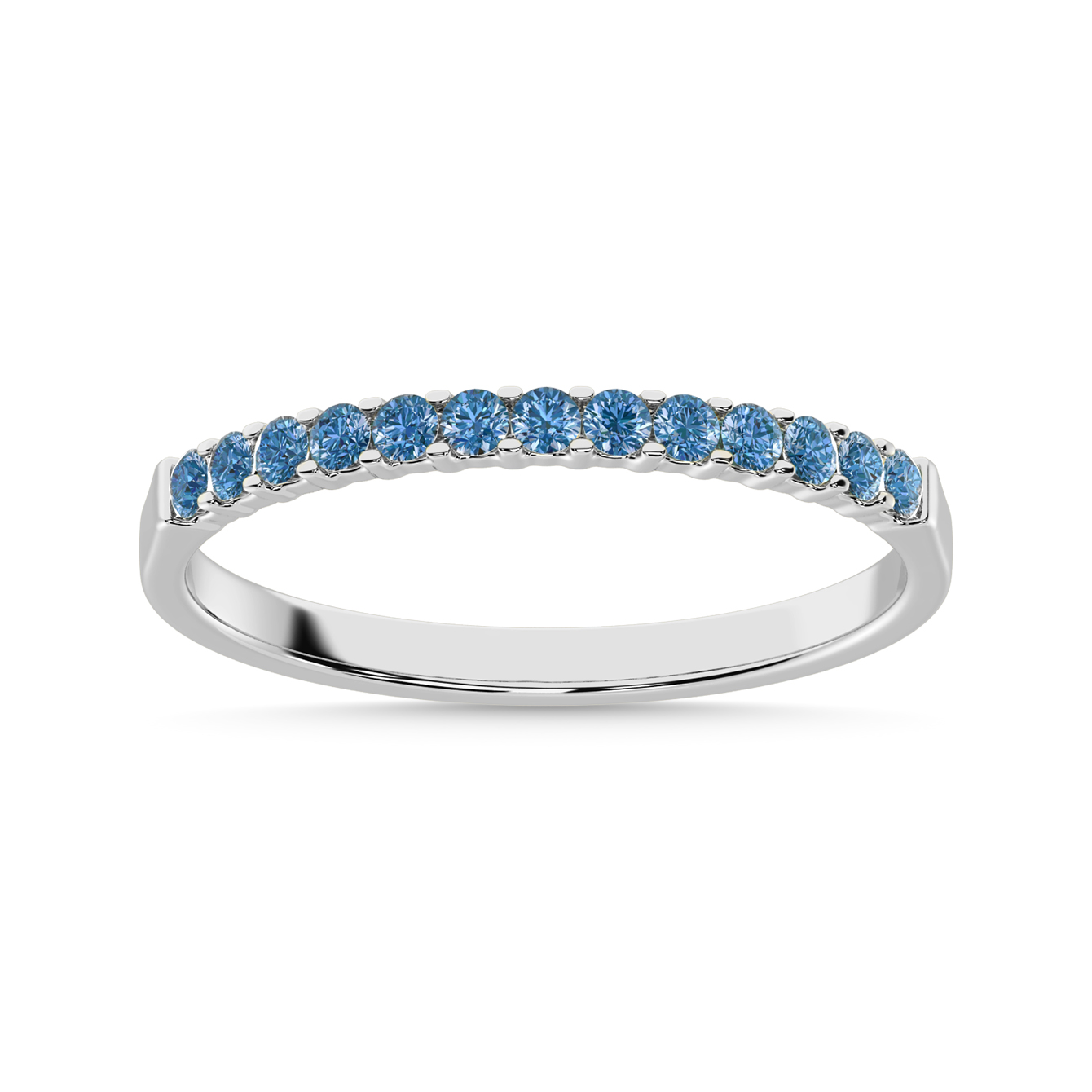 14K White Gold 1/5 Ctw Blue Diamond Machine Band - Image 1