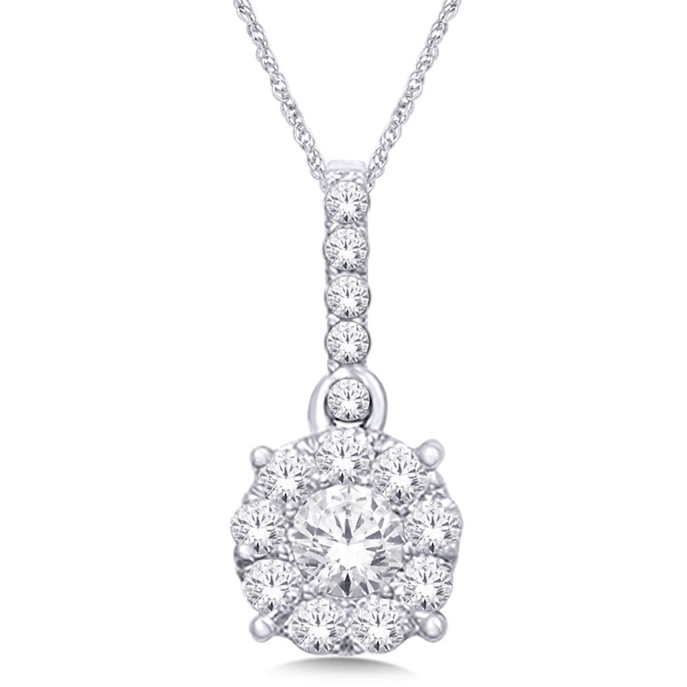 14K White Gold 1/2 Ct.Tw. Diamond Fashion Pendant - Image 1