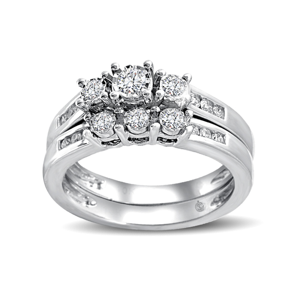 10K White Gold 1/2 Ct.Tw.Diamond Fashion Bridal - Image 1
