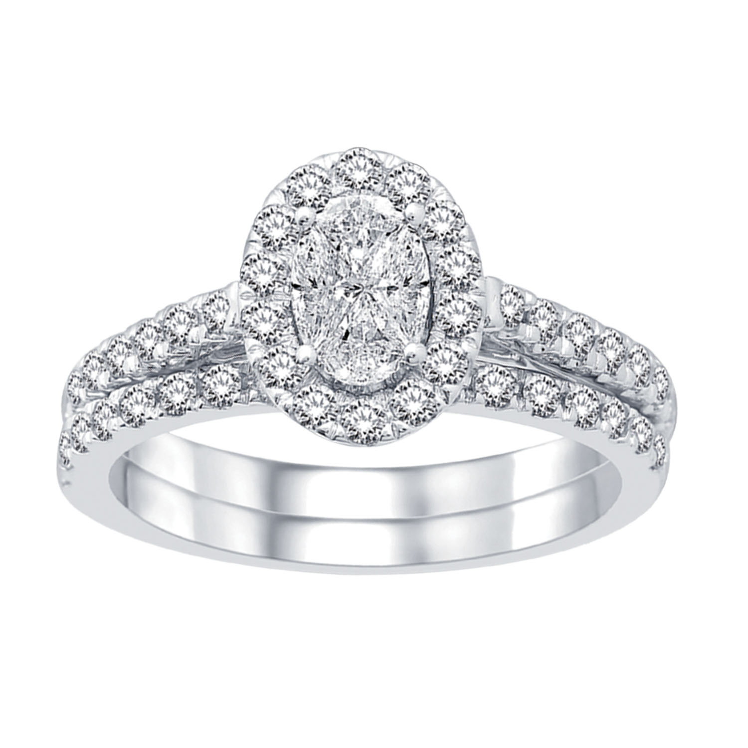 Lovecuts 14K White Gold 1 1/2 Ct.Tw. Diamond Bridal Ring - Image 1