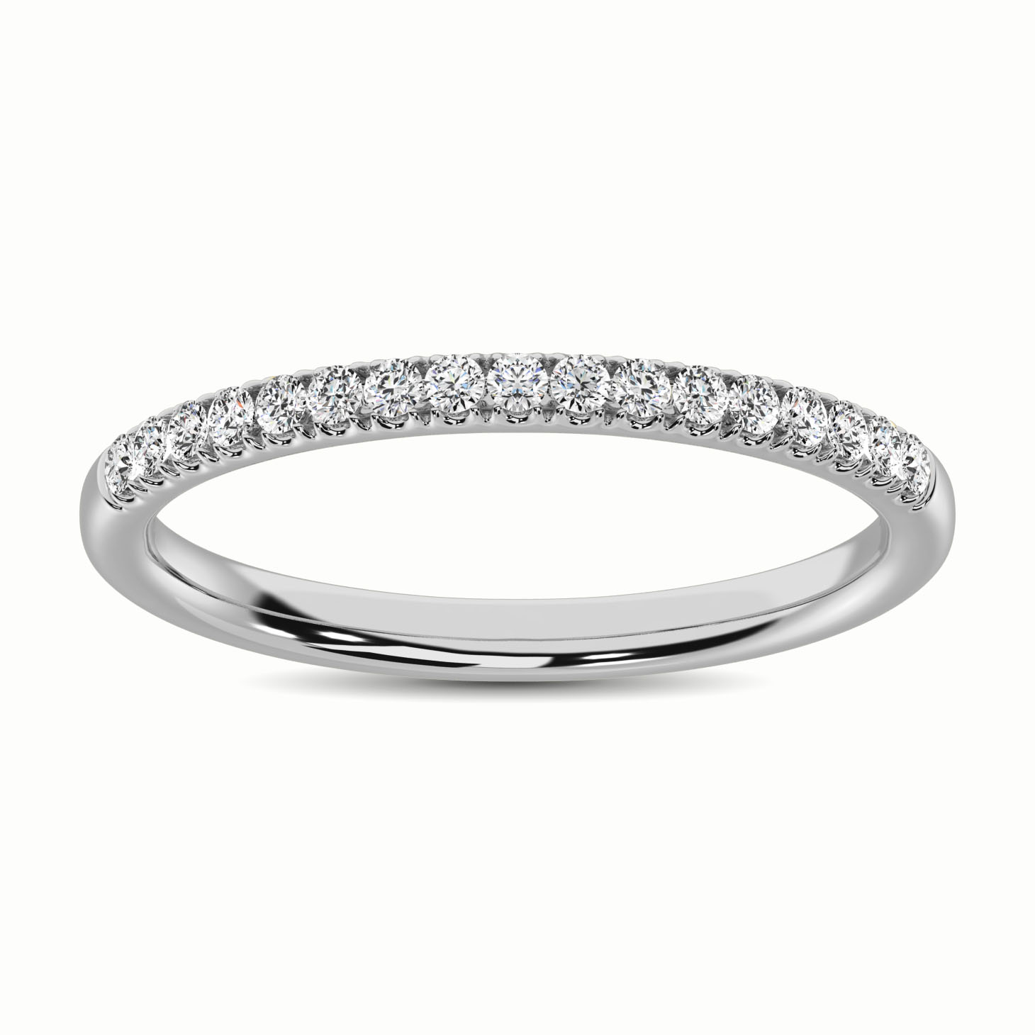 10K White Gold 1/10 Ct.Tw.Diamond Wedding Band - Image 1
