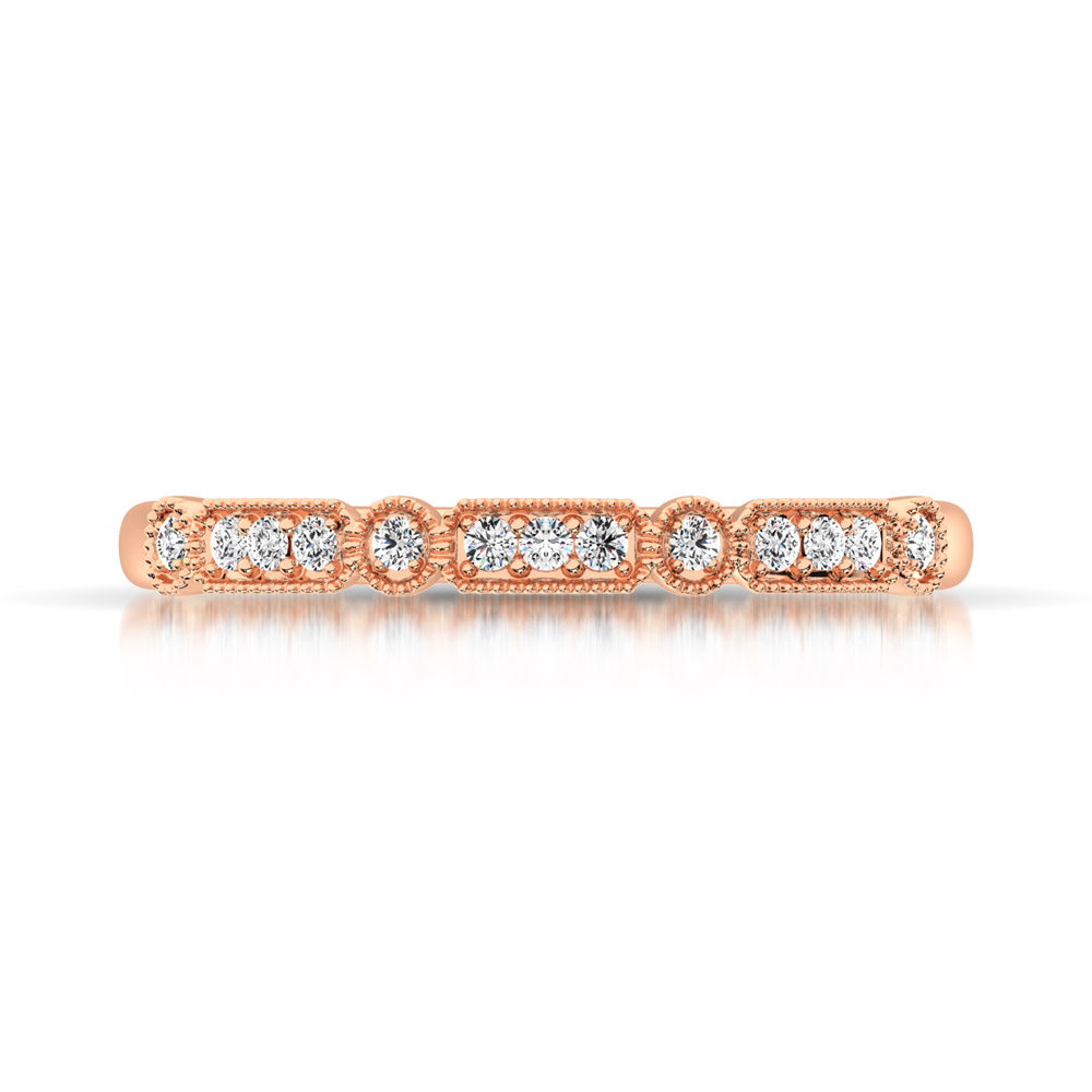14K Rose Gold 1/20 Ct.Tw. Diamond Stackable Band - Image 1