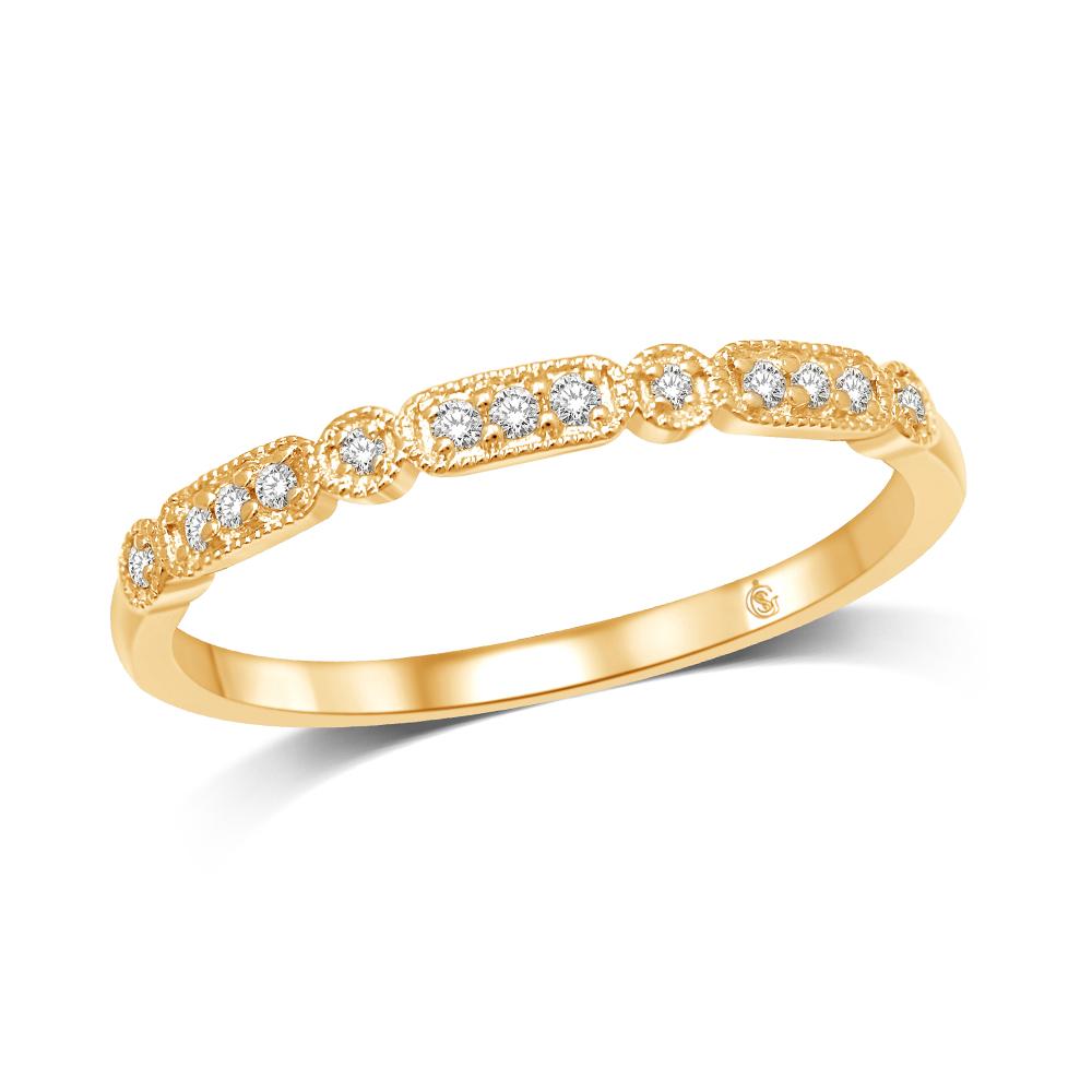 14K Yellow Gold 1/20 Ct.Tw. Diamond Stackable Band - Image 1