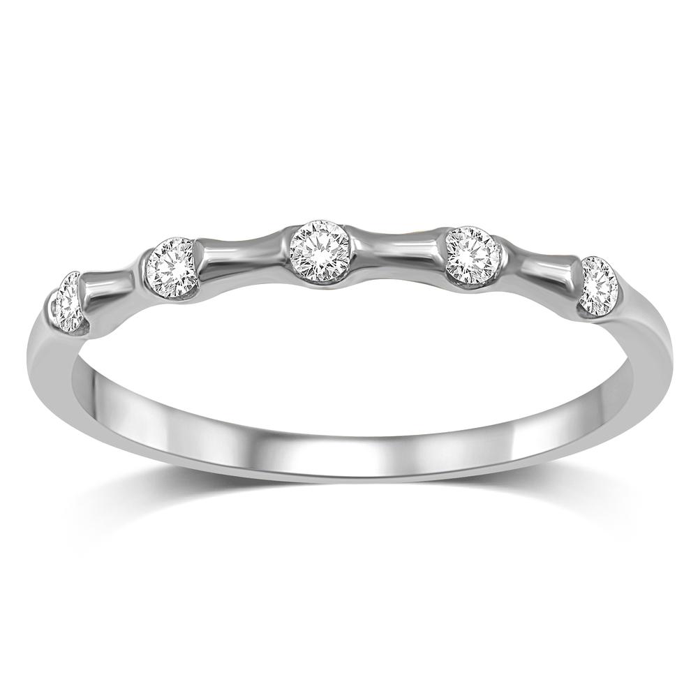 14K White Gold 1/8 Ct.Tw. Diamond Stackable Band - Image 1