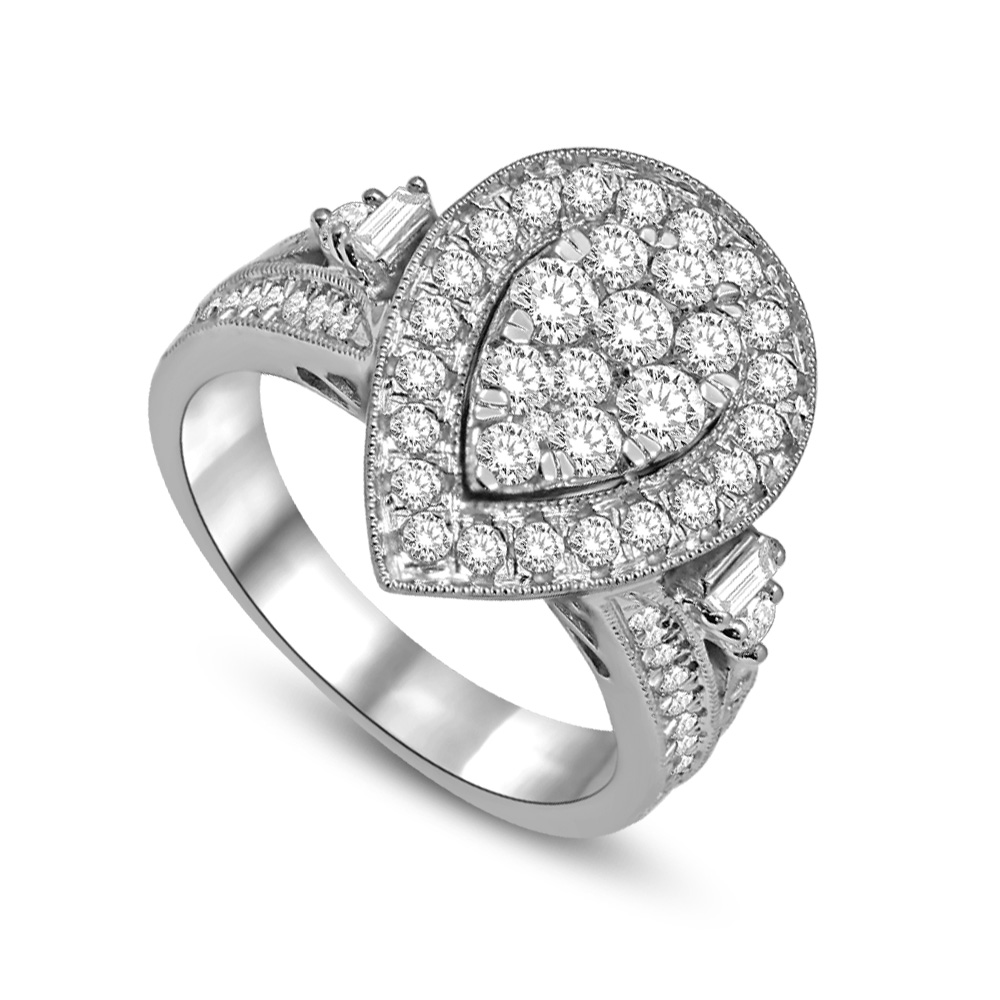 14K White Gold 1 1/2 Ctw Diamond Fashion Ring - Image 1
