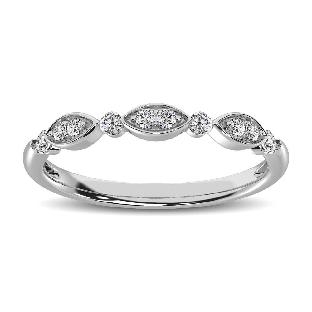 Marquise and Round Shape 1/5 ctw Diamond Stackable Band - Image 1