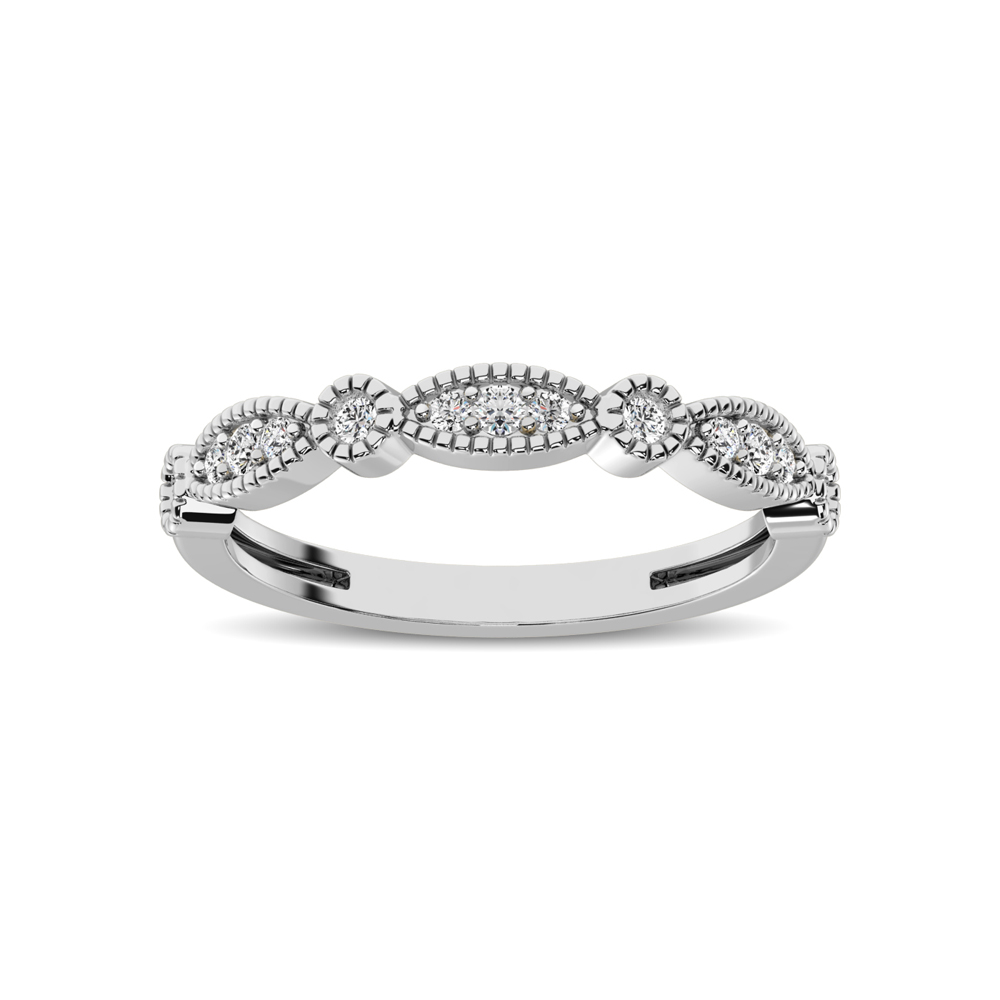 14K White Gold 1/5 Ctw Diamond Band - Image 1