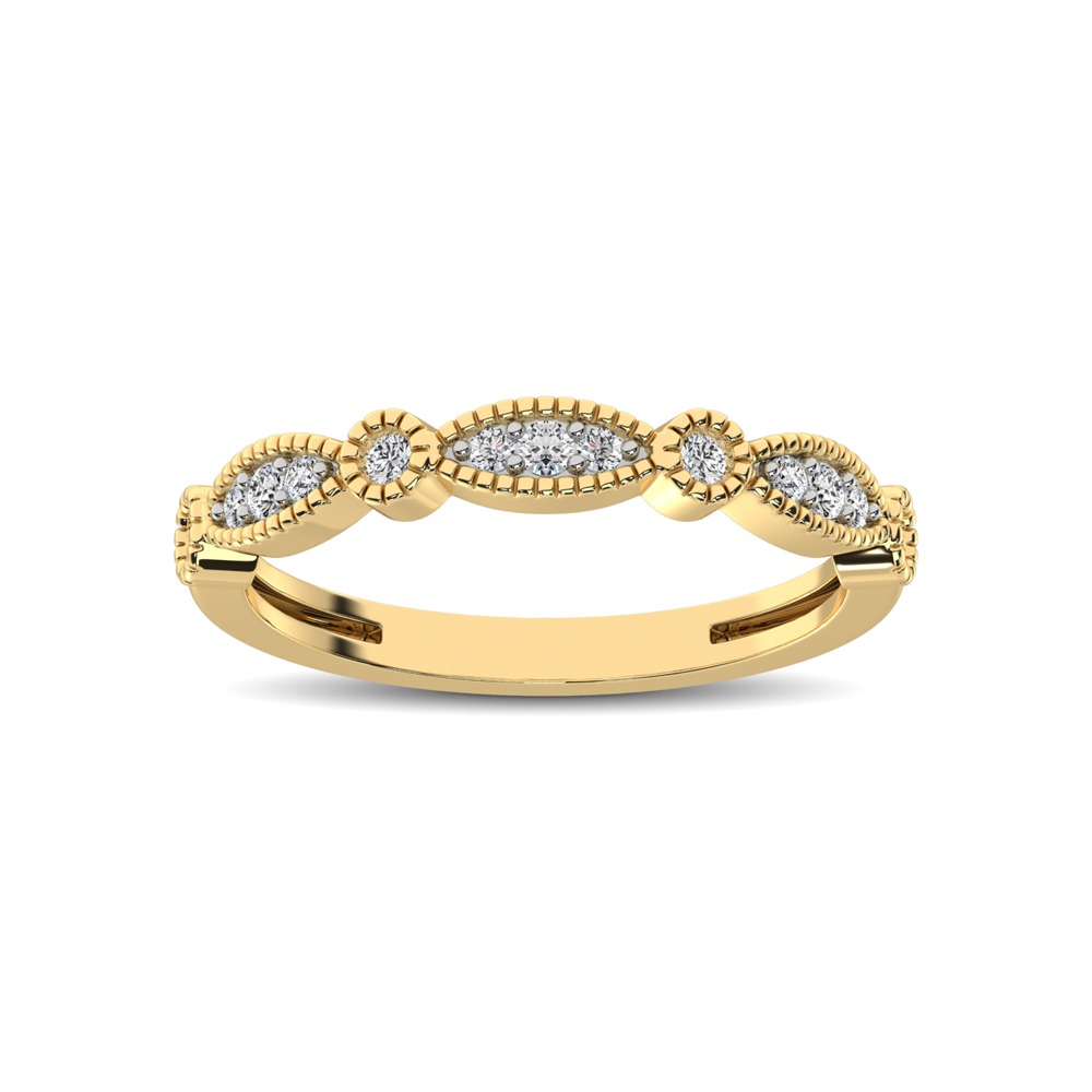 14K Yellow Gold 1/5 Ctw Diamond Band - Image 1