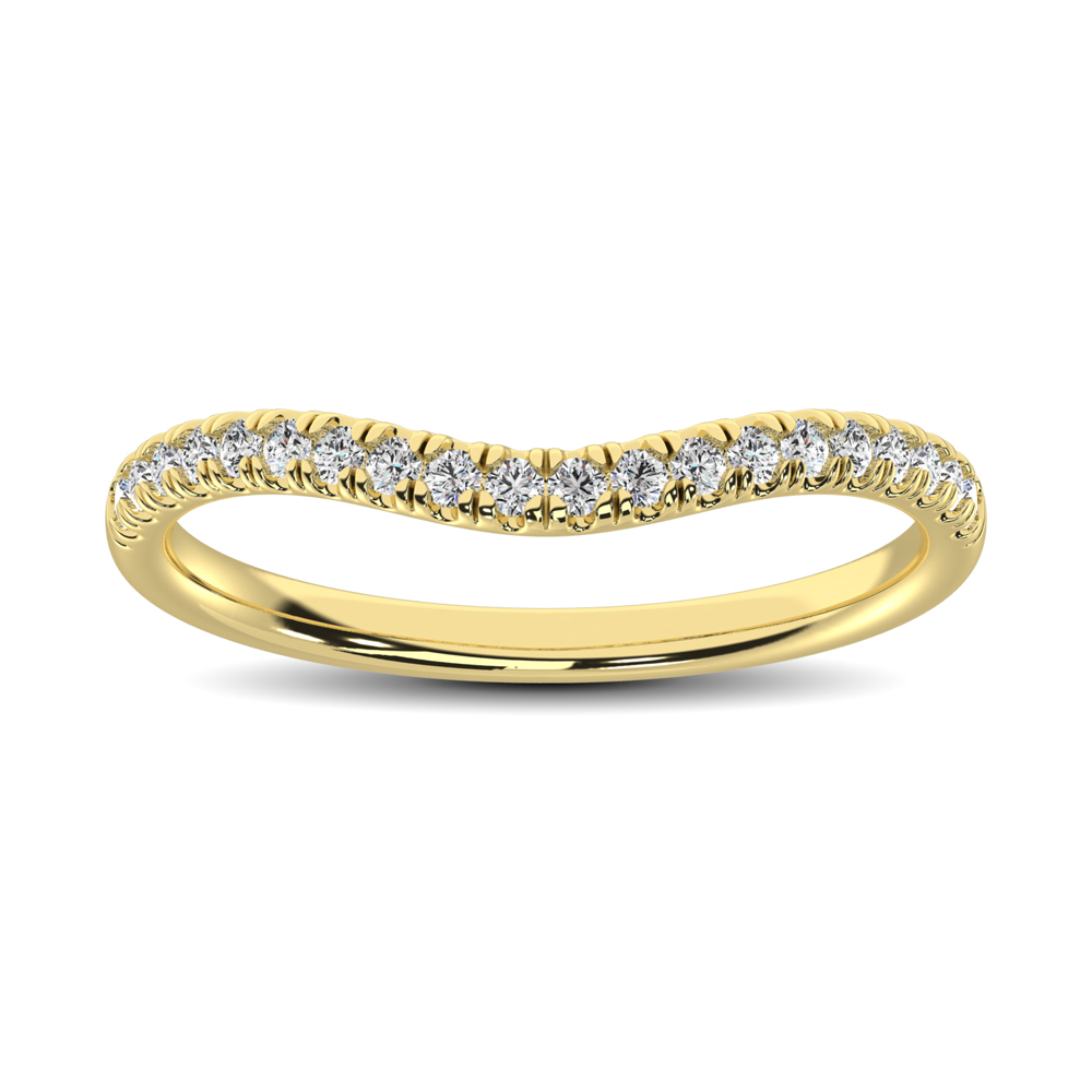 14K Yellow Gold 1/6 ctw Contour Band Ring - Image 1