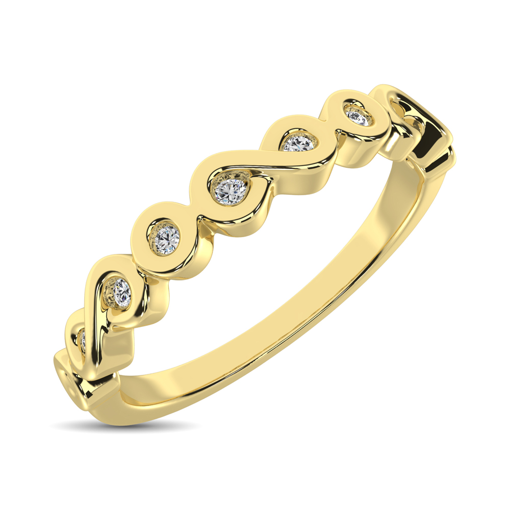14K Yellow Gold 1/10 Ctw Diamond Band - Image 1