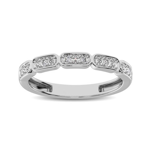 14K White Gold 1/5 Ct.Tw. Diamond Stackable Band 1 61743W