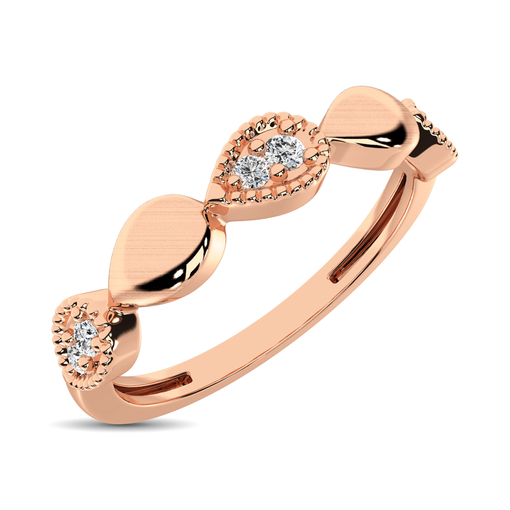 14K Rose Gold 1/20 Ct.Tw. Diamond Pear Shape Stackable Band - Image 1