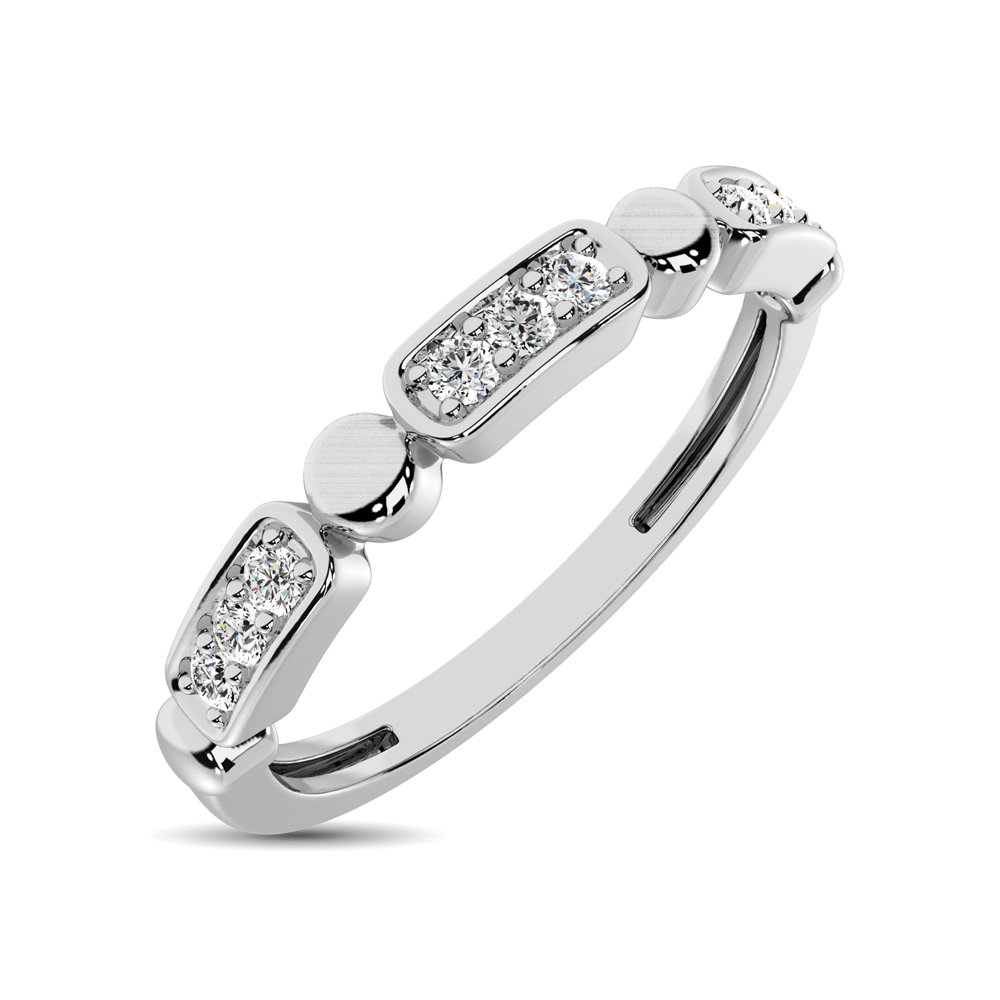 14K White Gold 1/10 Ct.Tw. Diamond Stackable Band - Image 1
